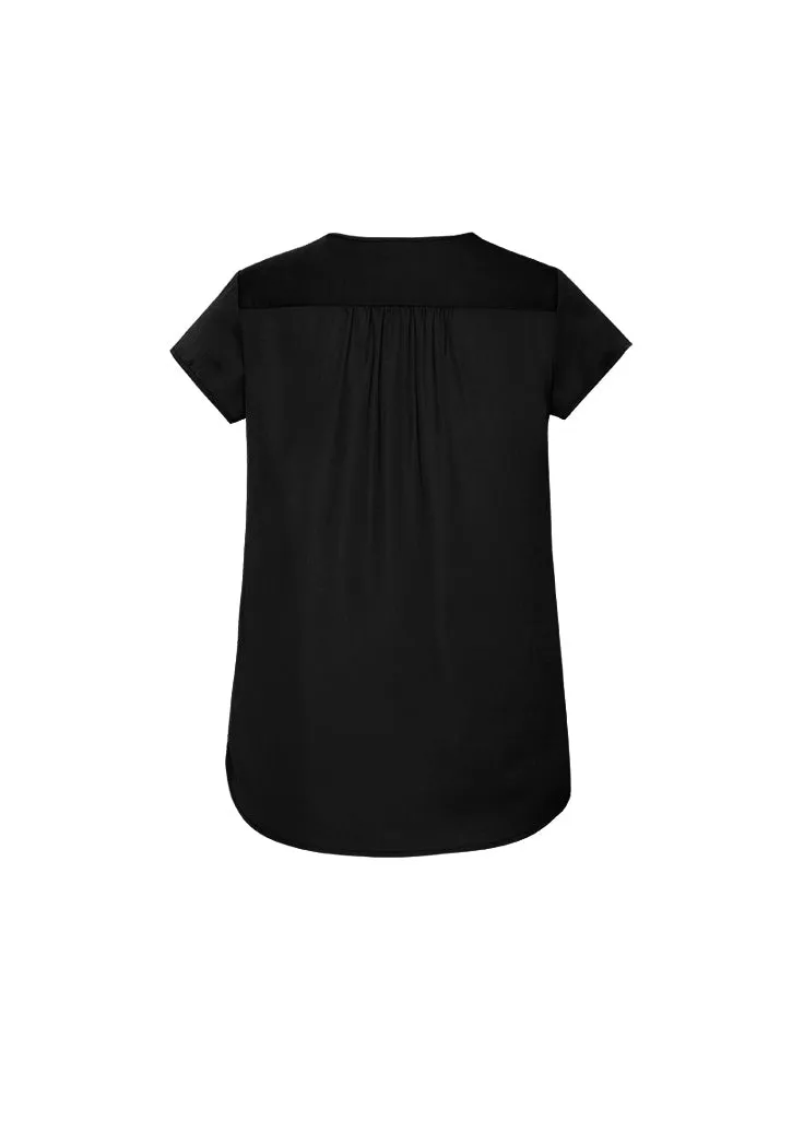 Womens Kayla V-neck Pleat Blouse - RB967LS