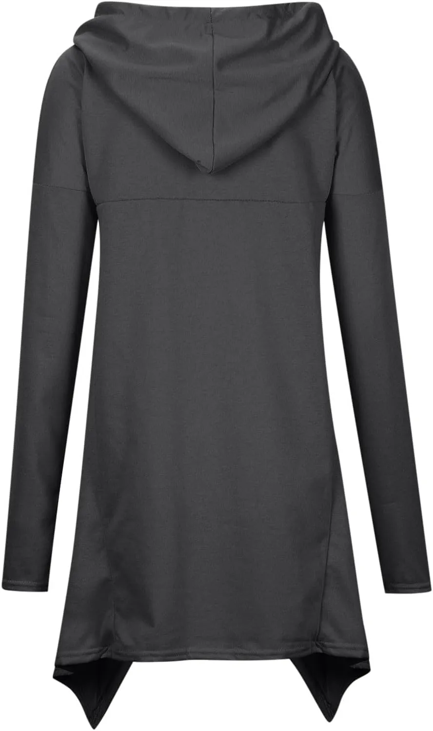 Womens Long Sleeve Pullover Hoodies Solid Color Turtle Neck High Low Hem Sweatshirt Loose Fit Casual Fall Fashion Tops
