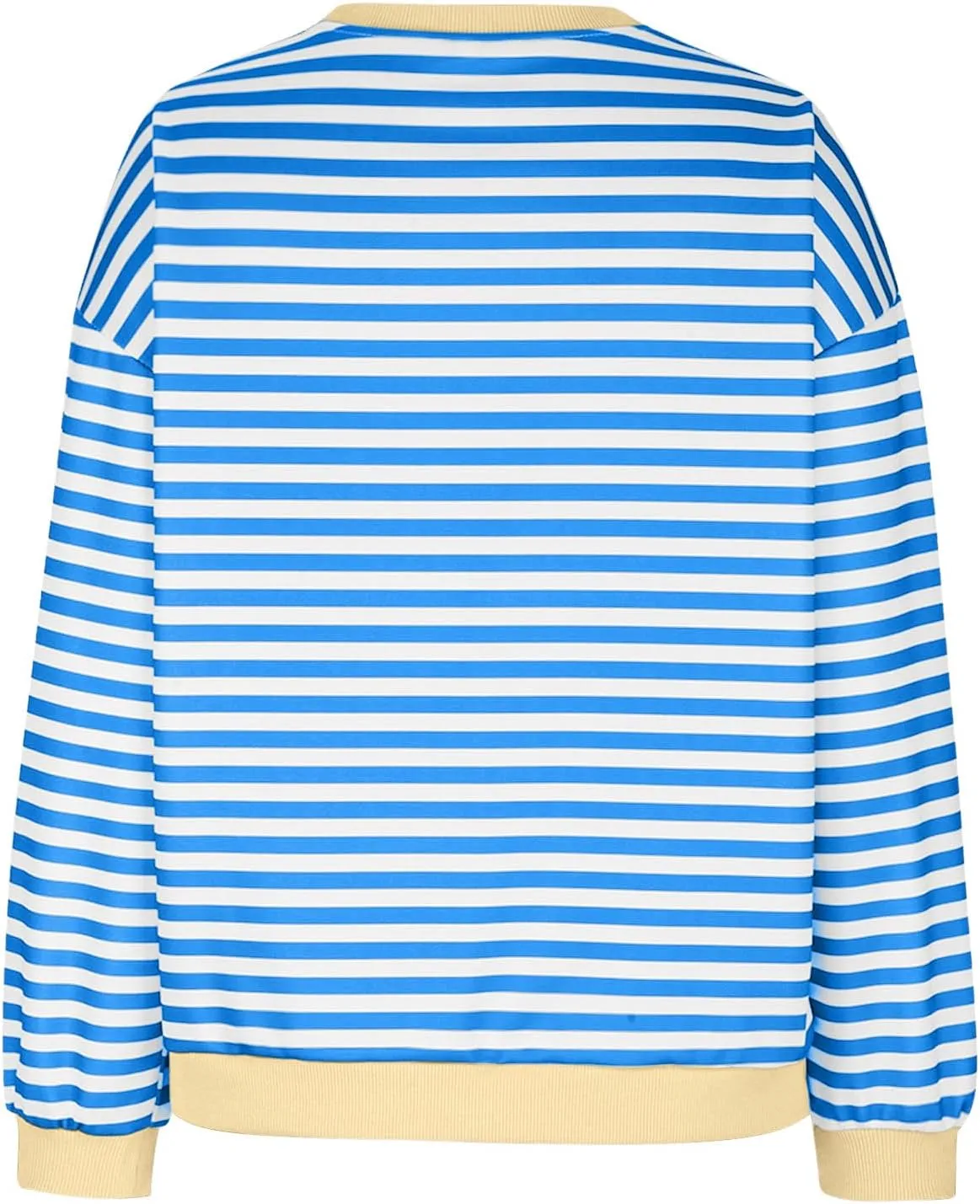 Women's Oversized Striped Color Block Sweatshirts Tops Long Sleeve Crewneck Baggy Y2k Preppy Pullover Shirt Blouse