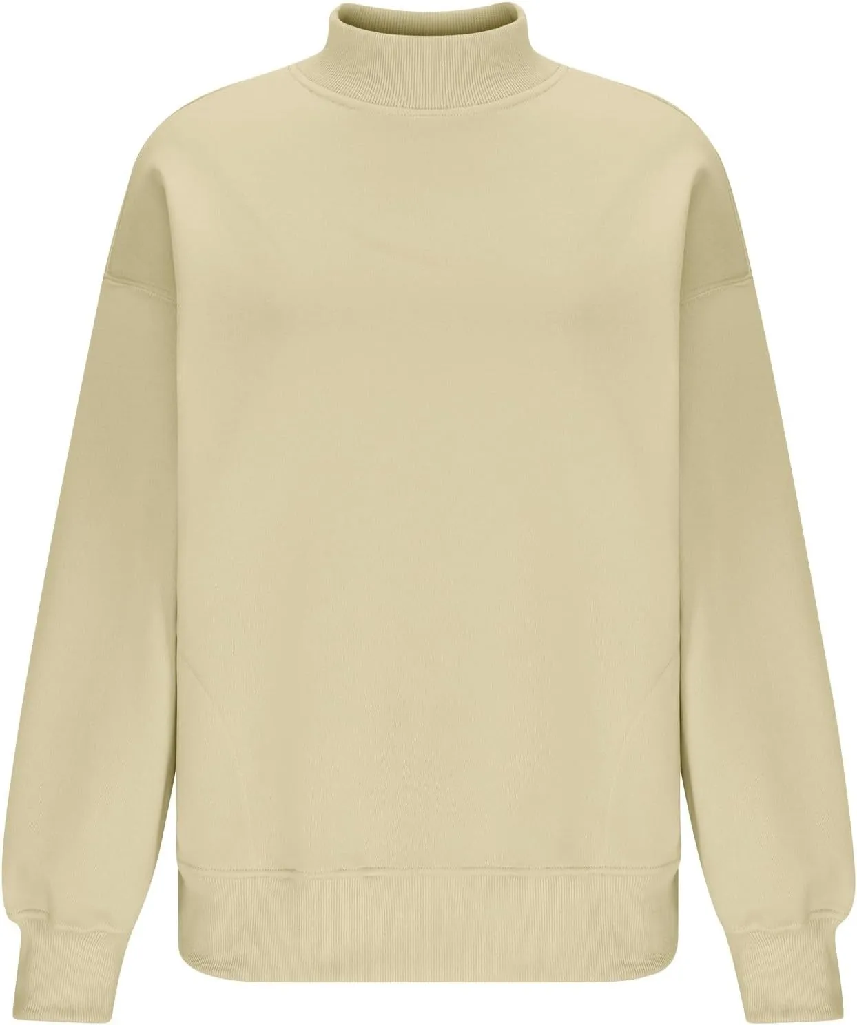 Womens Oversized Sweatshirt Solid Color Mock Neck Long Sleeve Loose Pullover Tops Fall Y2K Hoodies with Pockets
