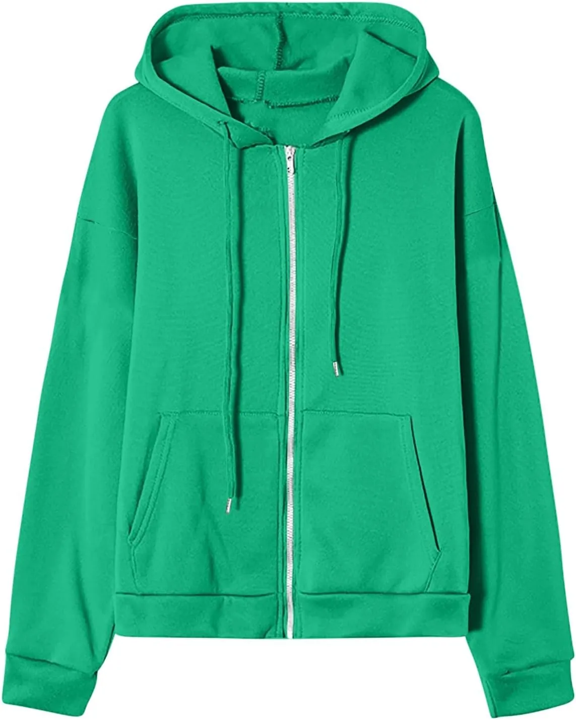 Women's Oversized Y2K Hoodies Zipper Drawstring Hooded Jackets 2023 Trendy Lightweight Dressy Streetwear with Pockets