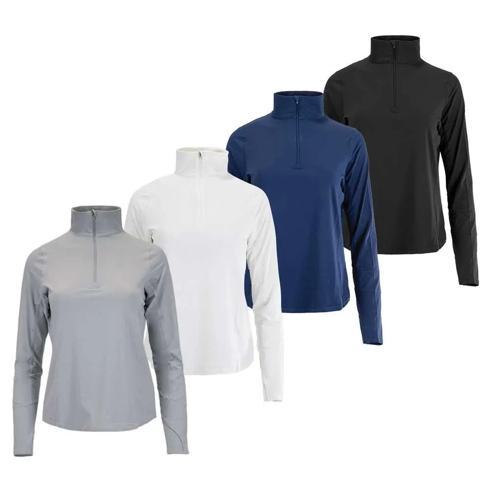 Women's Relaxed Mock Zip Tennis Top