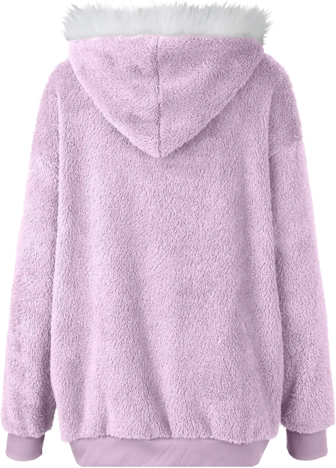 Womens Sherpa Jacket Fuzzy Plus Size Zip Up Hoodie Soft Comfy Fleece Lined Winter Coat with Pockets Warm Outerwear
