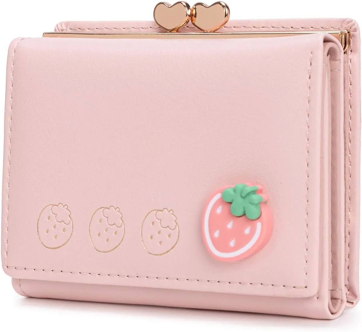 Womens Wallet, Cute Card Holder For Girls, Ladies Mini Slim Short Wallets, Small Bifold Rfid Blocking Purse(Pink)