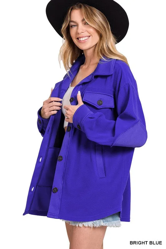 Zenana Oversized Basic Fleece Shacket