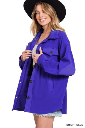 Zenana Oversized Basic Fleece Shacket