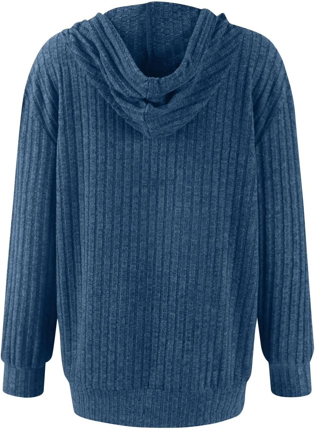 Zip Up Hoodie Women Knitted Lightweight Sweaters Workout Oversized Sweatshirt Open Front Cardigan with Pockets
