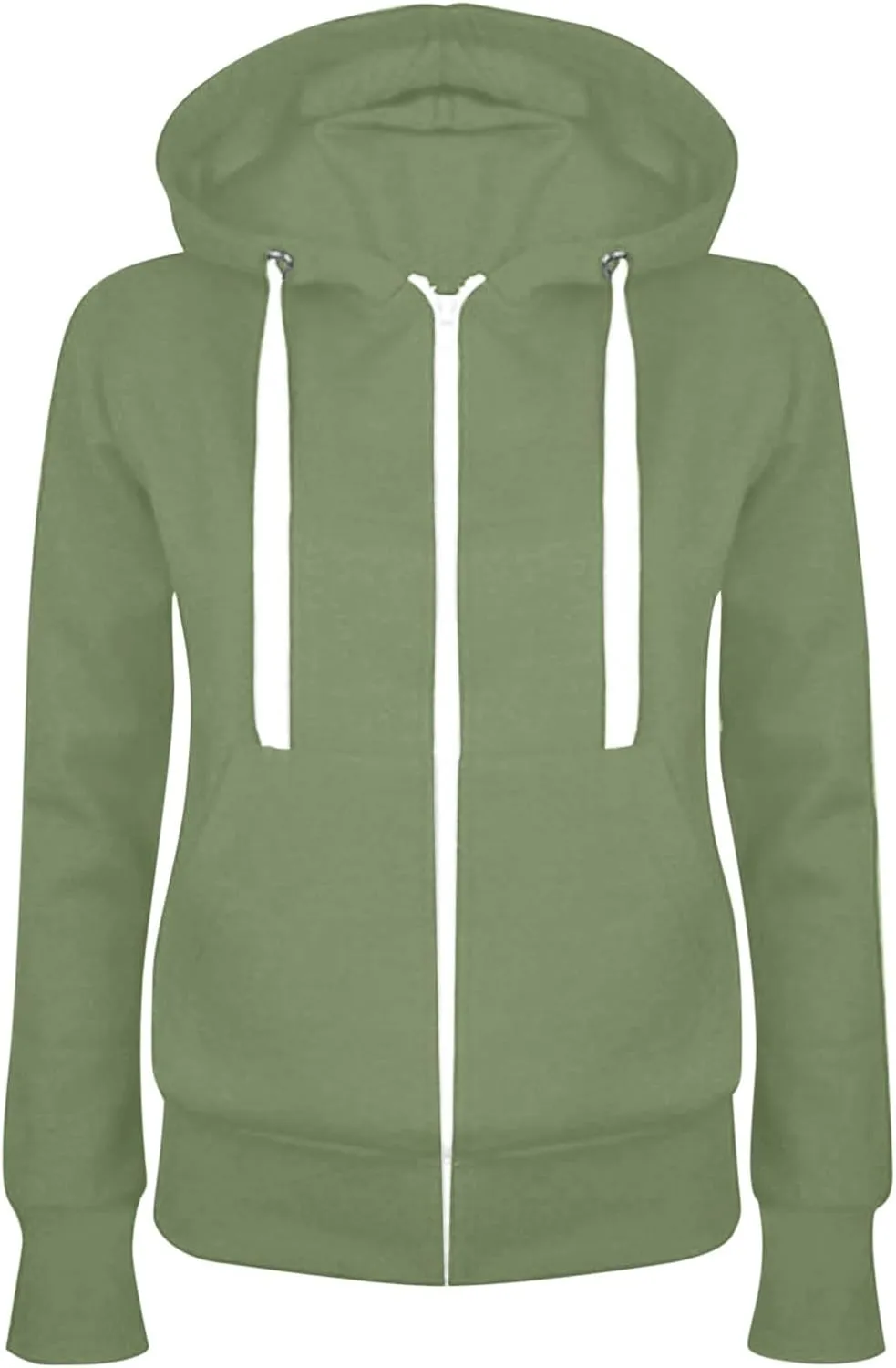 Zip Up Y2K Hoodies for Women Long Sleeve Fall Sweatshirts Oversized Casual Sweater Coats Jacket with Pocket
